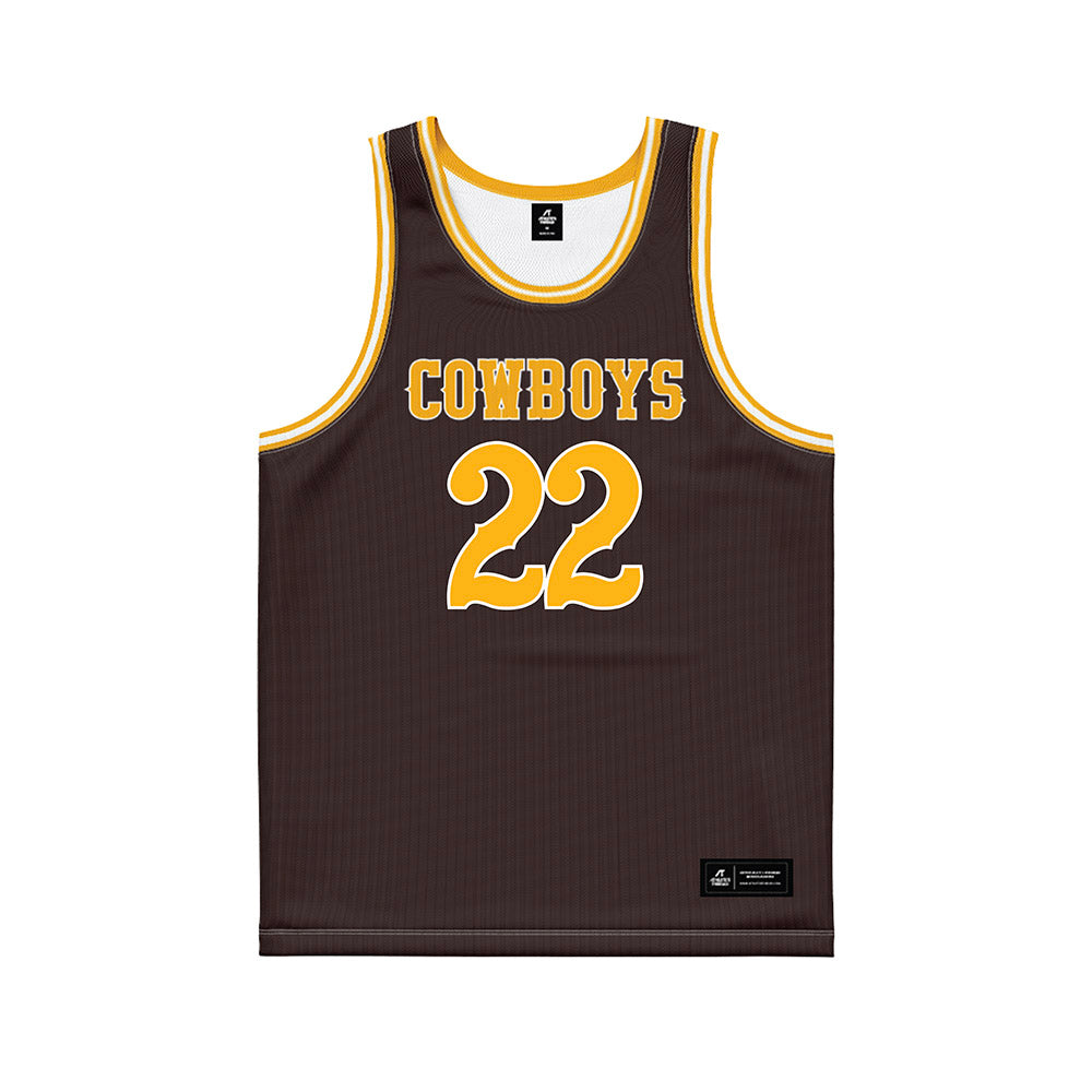 Wyoming - NCAA Men's Basketball : Parker Gerrits - Brown Basketball Jersey-0