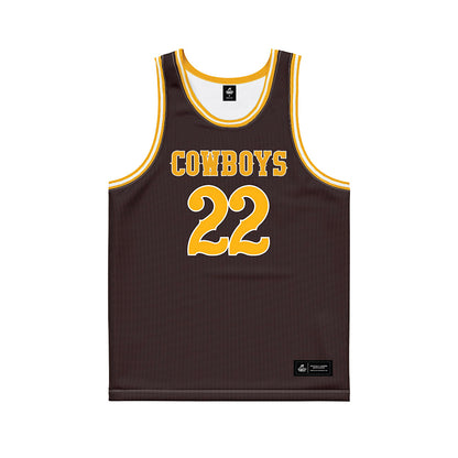 Wyoming - NCAA Men's Basketball : Parker Gerrits - Brown Basketball Jersey-0