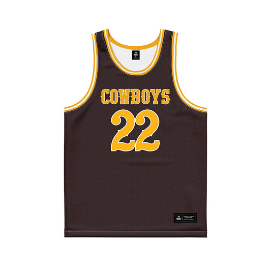 Wyoming - NCAA Men's Basketball : Parker Gerrits - Brown Basketball Jersey-0