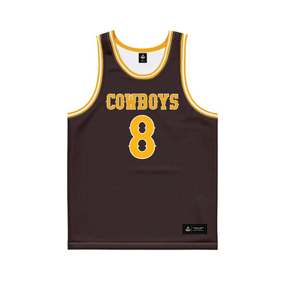 Wyoming - NCAA Men's Basketball : Kiani Saxon - Brown Basketball Jersey-0