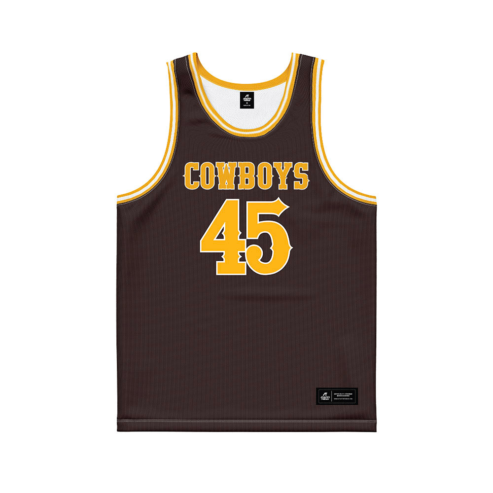 Wyoming - NCAA Men's Basketball : Neil Summers - Brown Basketball Jersey-0