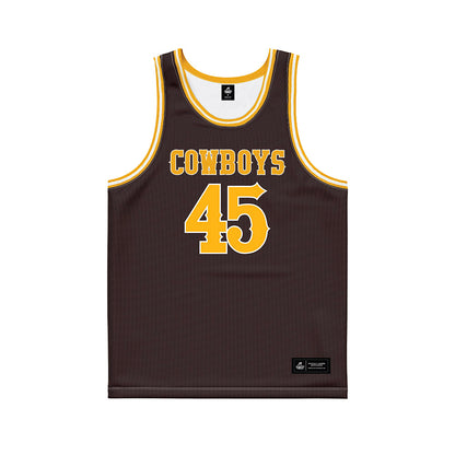 Wyoming - NCAA Men's Basketball : Neil Summers - Brown Basketball Jersey-0