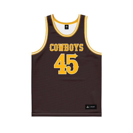 Wyoming - NCAA Men's Basketball : Neil Summers - Brown Basketball Jersey-0