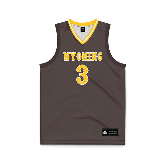 Wyoming - NCAA Women's Basketball : Grace Moyers - Brown Basketball Jersey