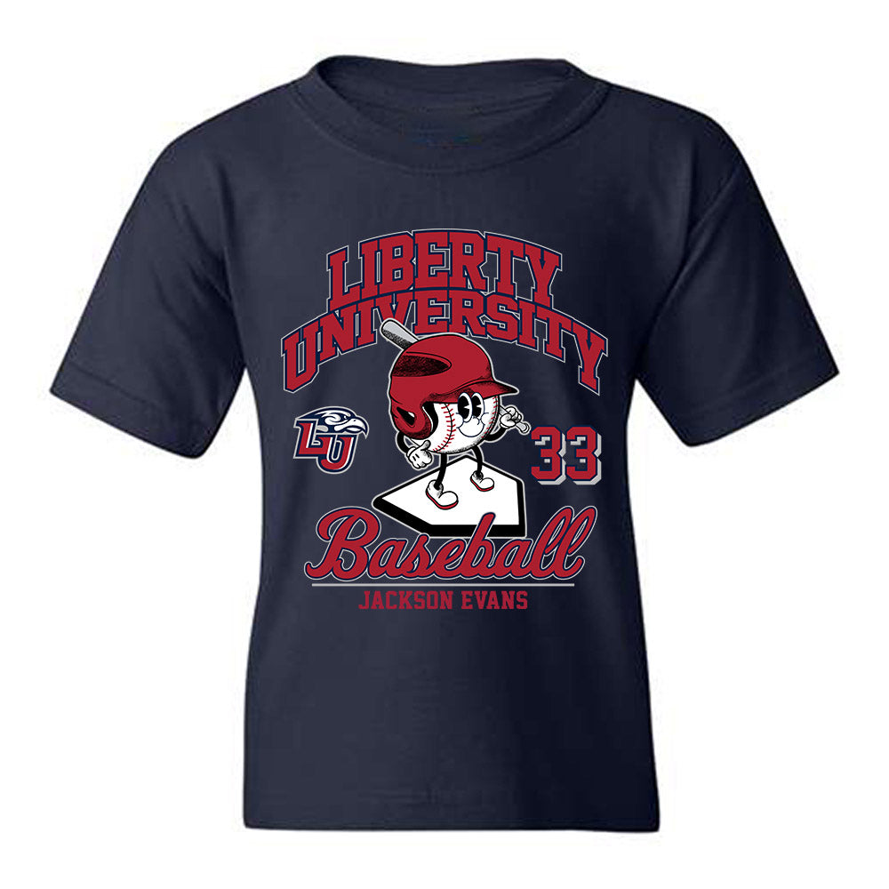 Liberty - NCAA Baseball : Jackson Evans - Fashion Shersey Youth T-Shirt-0