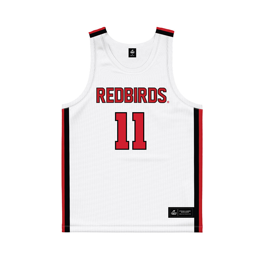 Illinois State - NCAA Men's Basketball : Johnny Kinziger - White Basketball Jersey