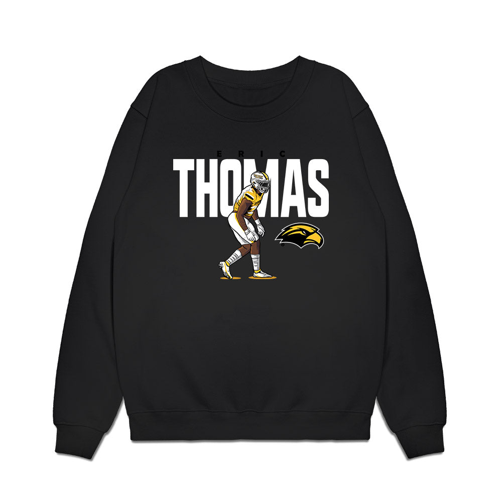 Southern Miss - NCAA Football : Eric Thomas - Caricature Premium Crewneck Sweatshirt-0