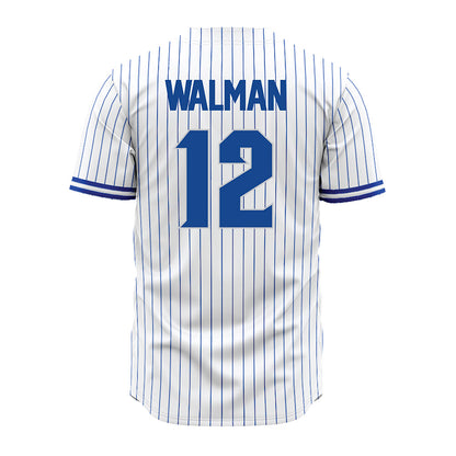 Seton Hall - NCAA Baseball : Jake Walman - White Pinstripe Jersey-1