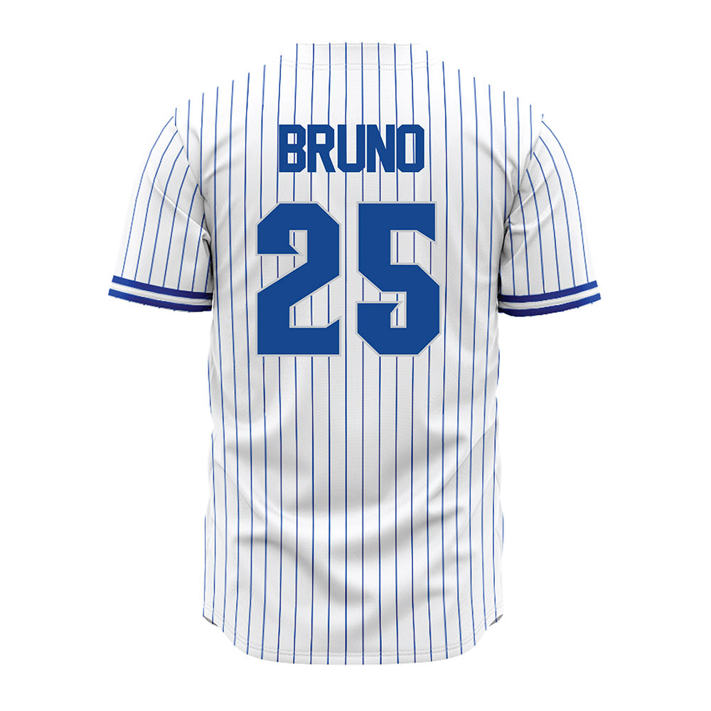 Seton Hall - NCAA Baseball : Gregory Bruno - White Pinstripe Jersey-1