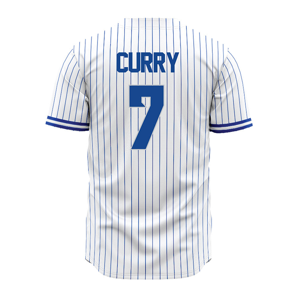Seton Hall - NCAA Baseball : Stephen Curry - White Pinstripe Jersey-1