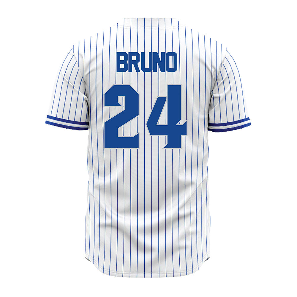 Seton Hall - NCAA Baseball : Gregory Bruno - White Pinstripe Jersey-1