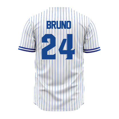 Seton Hall - NCAA Baseball : Gregory Bruno - White Pinstripe Jersey-1