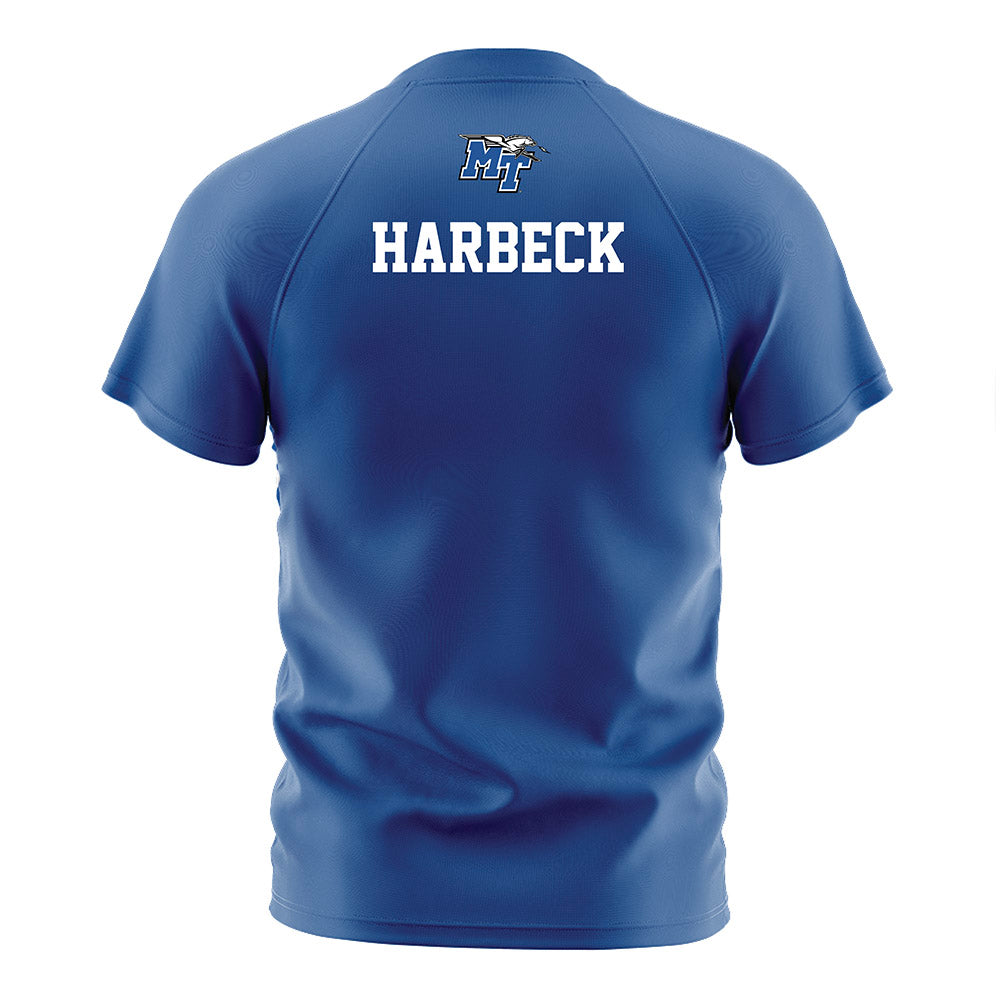 MTSU - NCAA Women's Soccer : Taylee Harbeck - Blue Soccer Jersey-1