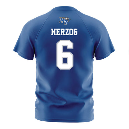 MTSU - NCAA Women's Soccer : Nev Herzog - Blue Soccer Jersey-1
