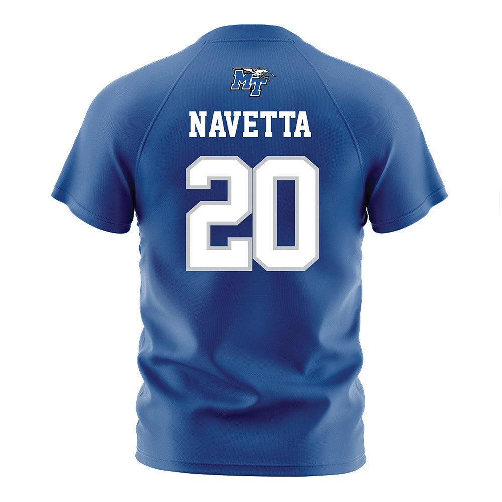 MTSU - NCAA Women's Soccer : Valentina Navetta - Blue Soccer Jersey-1