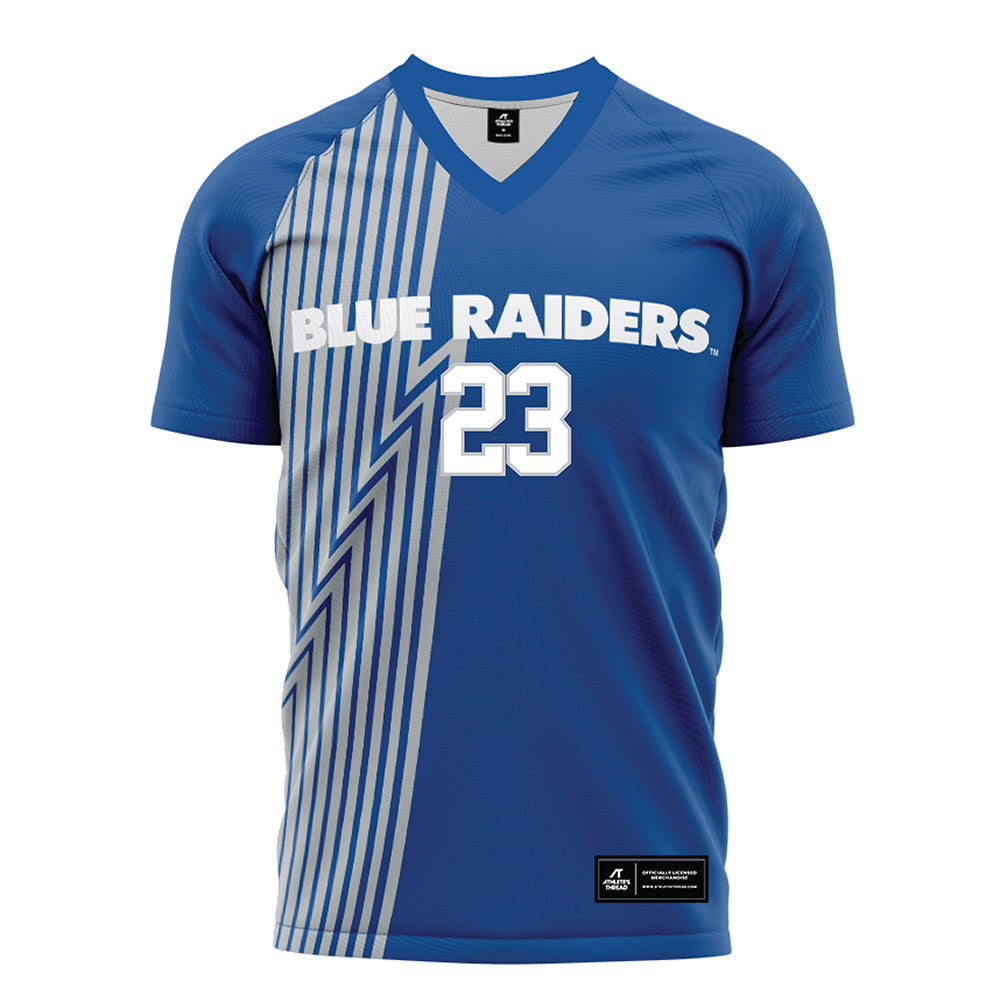MTSU - NCAA Women's Soccer : Luiza Junior dos Santos - Blue Soccer Jersey-0