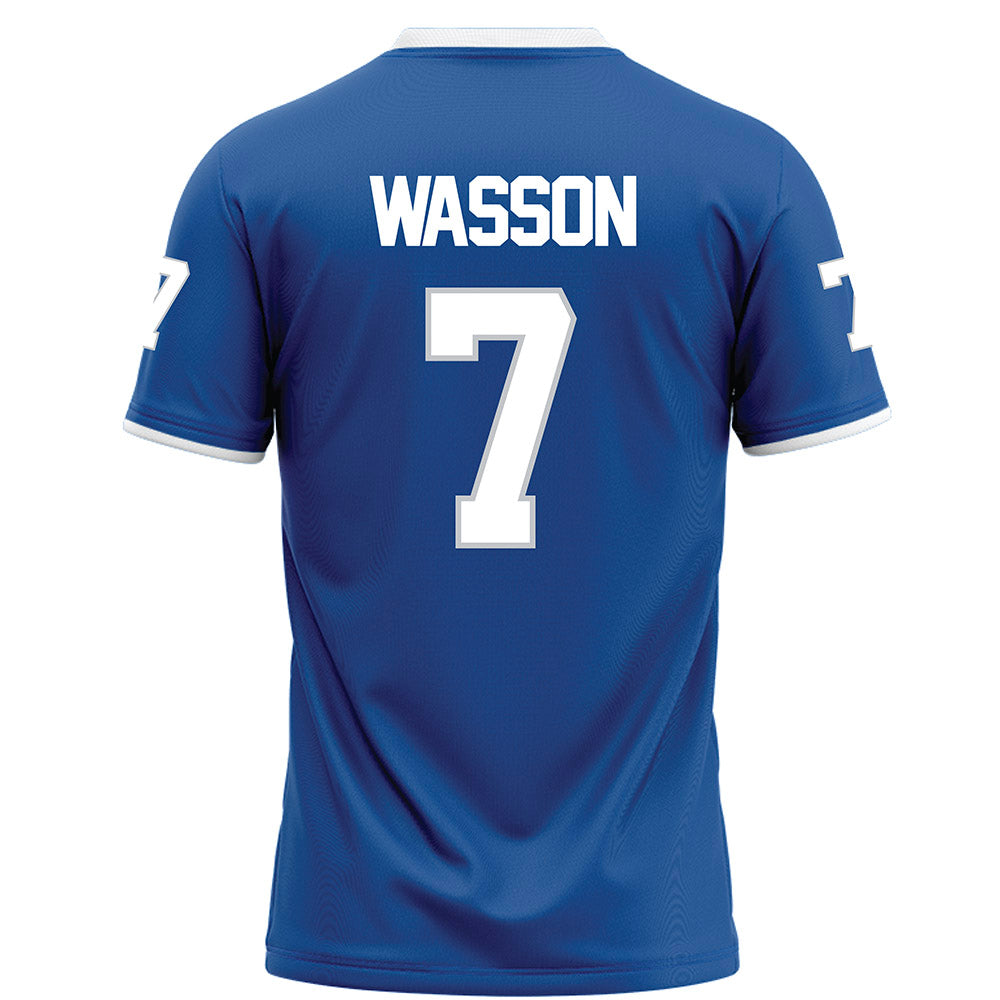 MTSU - NCAA Football : Hogan Wasson - Blue Football Jersey-1