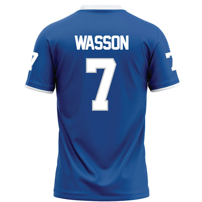 MTSU - NCAA Football : Hogan Wasson - Blue Football Jersey-1