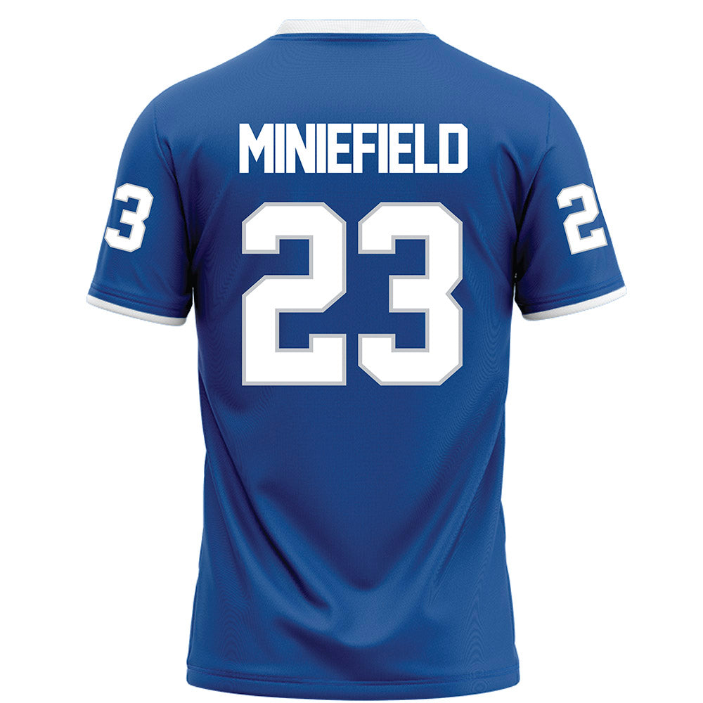 MTSU - NCAA Football : KJ Miniefield - Blue Football Jersey-1