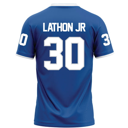 MTSU - NCAA Football : Rob Lathon Jr - Blue Football Jersey-1