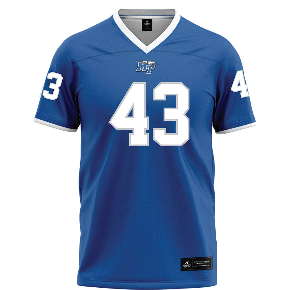 MTSU - NCAA Football : Aidan Butts - Blue Football Jersey-0