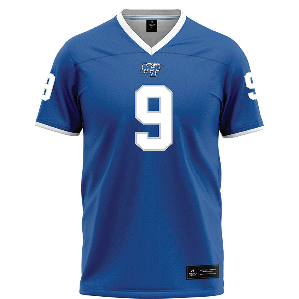 MTSU - NCAA Football : Terrence Brown - Blue Football Jersey-0