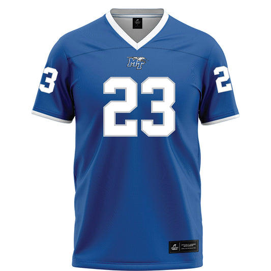 MTSU - NCAA Football : KJ Miniefield - Blue Football Jersey-0