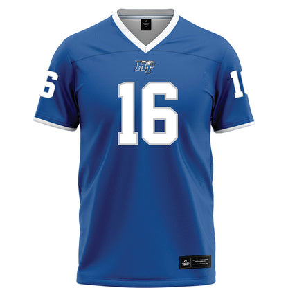 MTSU - NCAA Football : Jaiyden Thompson - Blue Football Jersey-0
