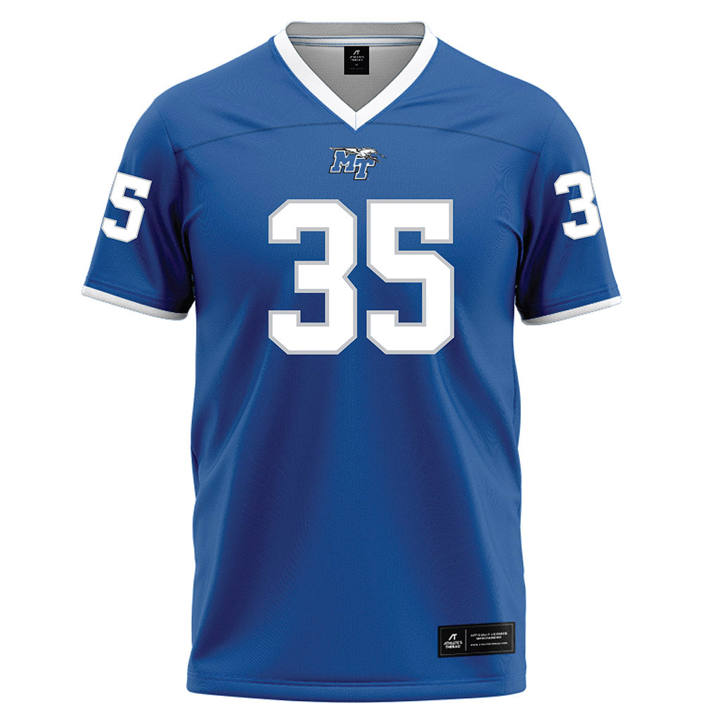 MTSU - NCAA Football : Ashton Jones - Blue Football Jersey-0