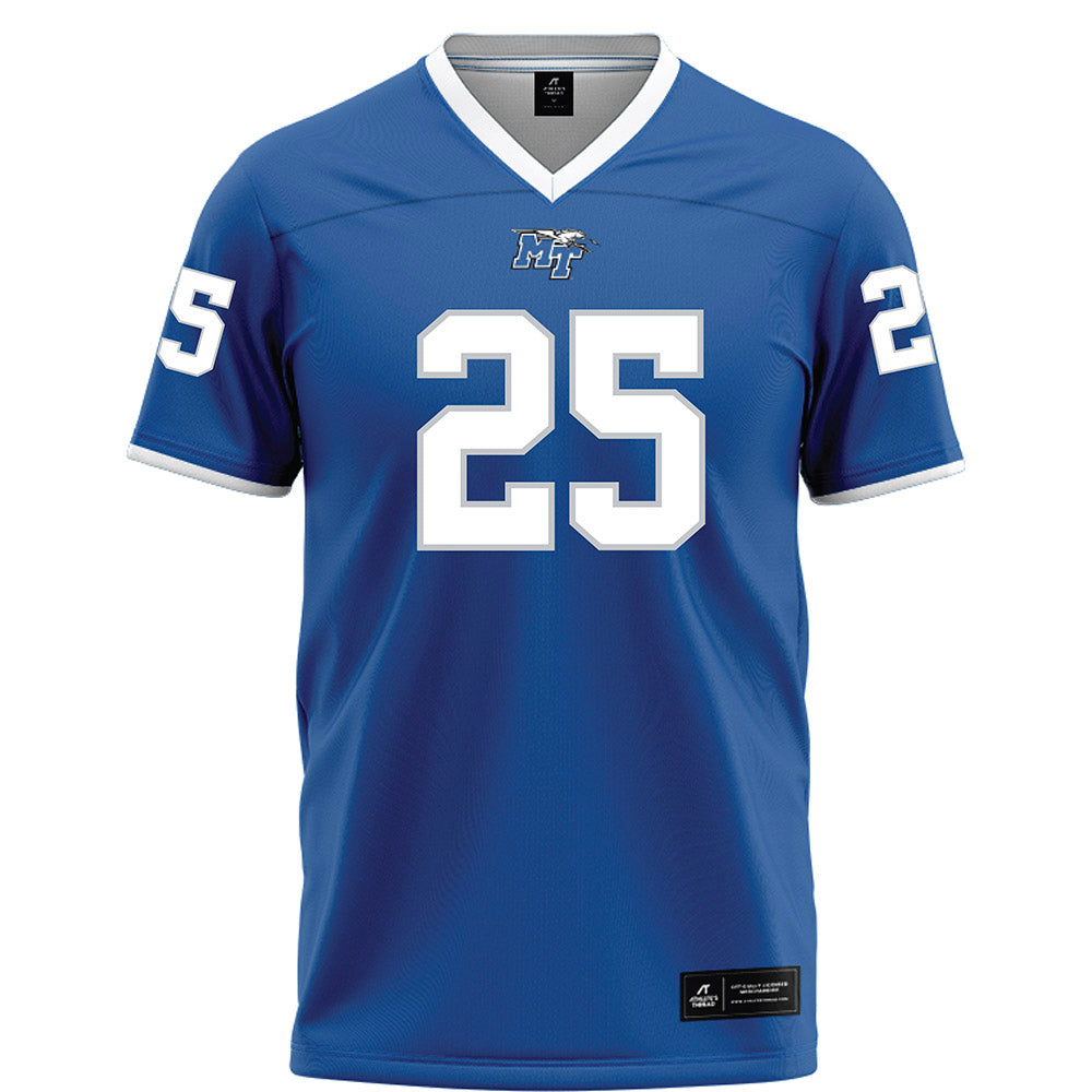 MTSU - NCAA Football : Ethan Sherman - Blue Football Jersey-0