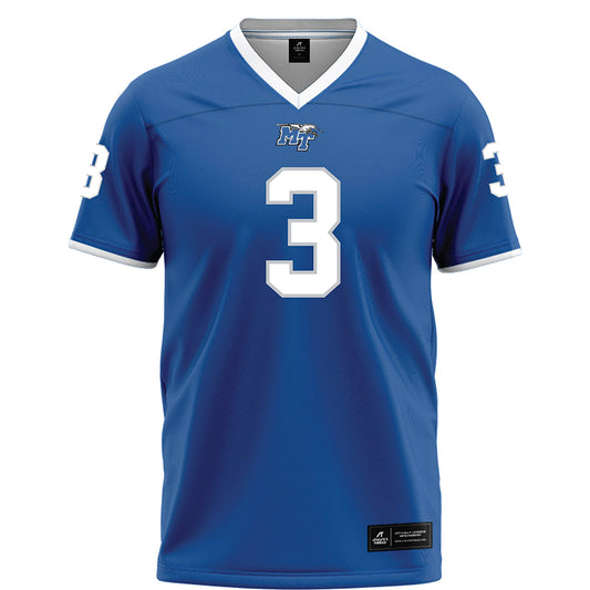 MTSU - NCAA Football : Cam Lacy - Blue Football Jersey-0