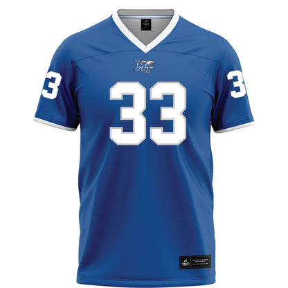 MTSU - NCAA Football : Brooklen Davis - Blue Football Jersey-0