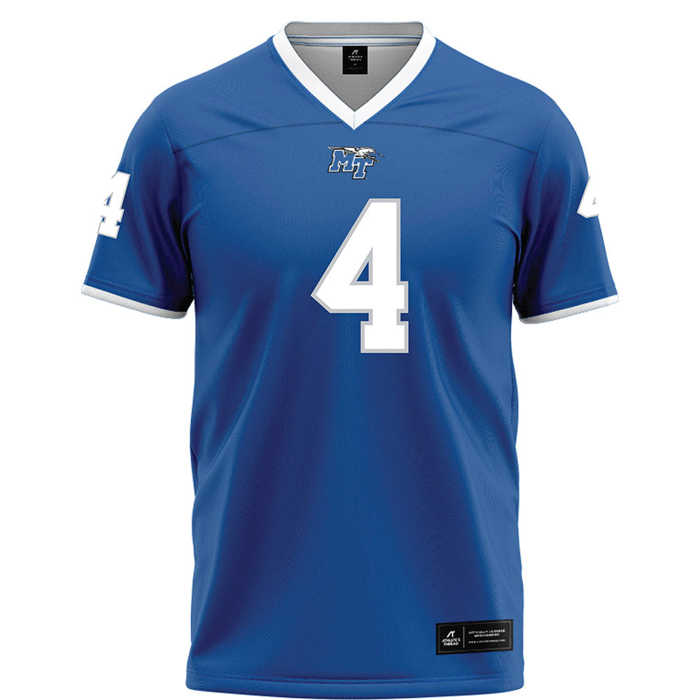 MTSU - NCAA Football : Tyree Patterson - Blue Football Jersey-0