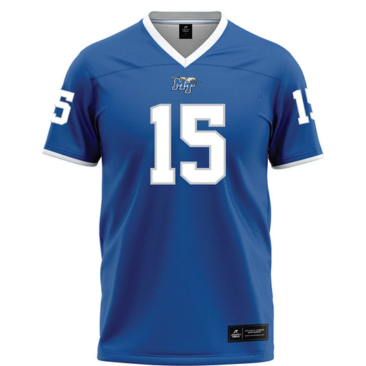 MTSU - NCAA Football : Devan Carlisle - Blue Football Jersey-0