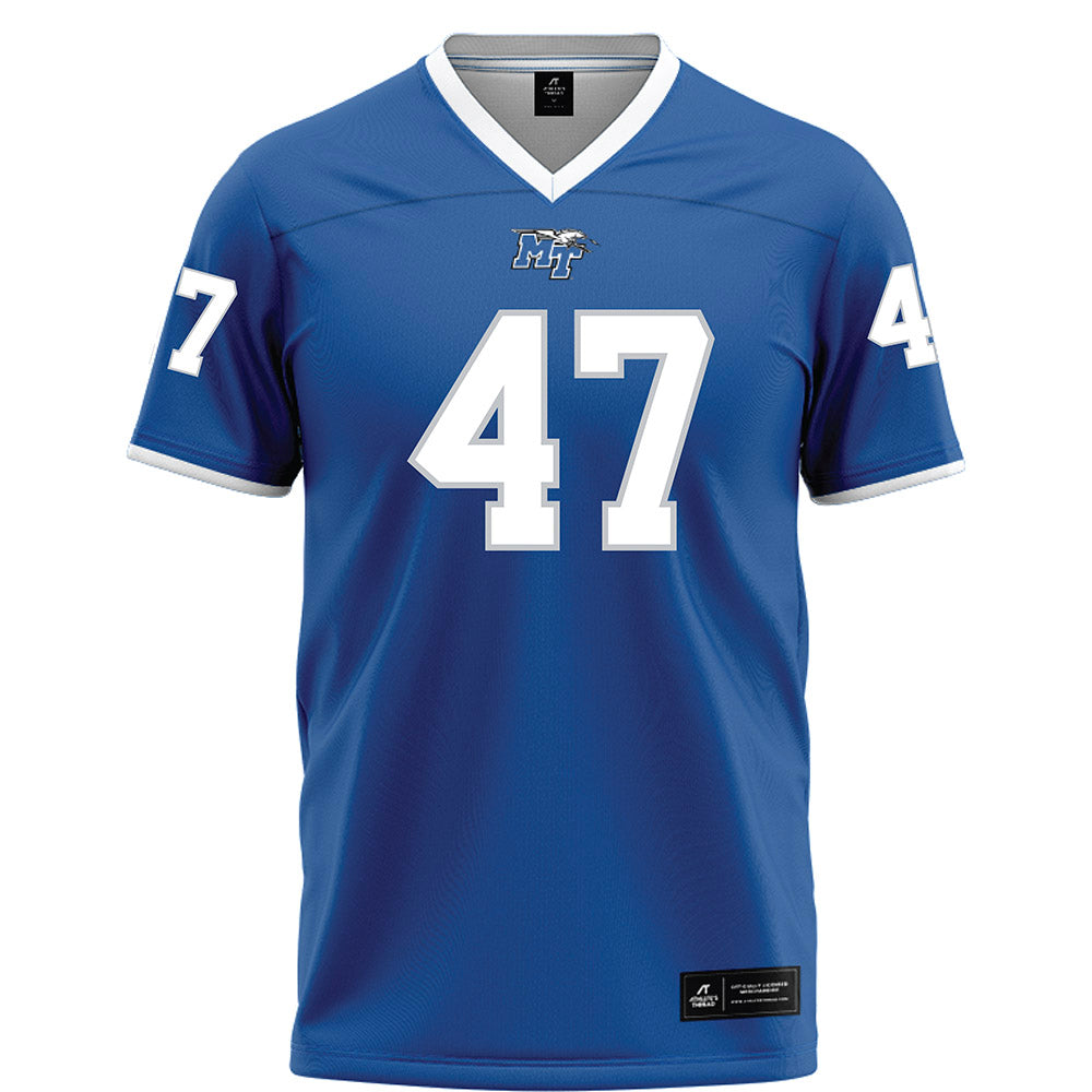 MTSU - NCAA Football : Chayce Smith - Blue Football Jersey-0