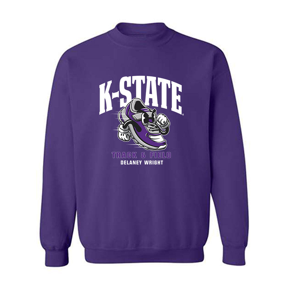 Kansas State - NCAA Women's Track & Field : Delaney Wright - Fashion Shersey Crewneck Sweatshirt-0