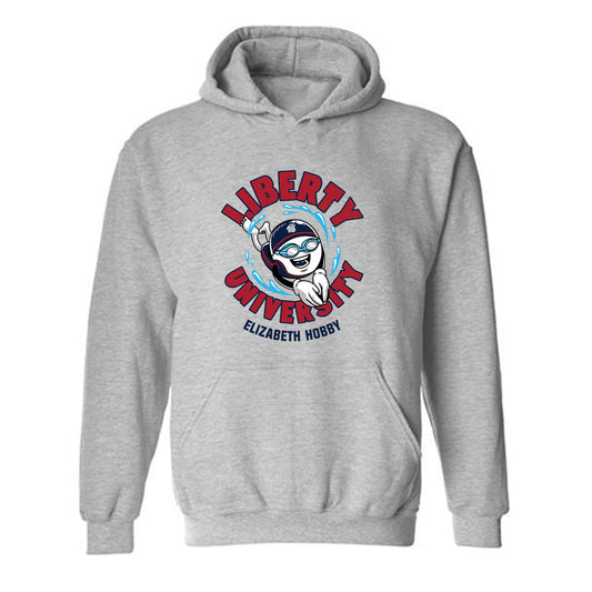 Liberty - NCAA Women's Swimming & Diving : Elizabeth Hobby - Fashion Shersey Hooded Sweatshirt-0