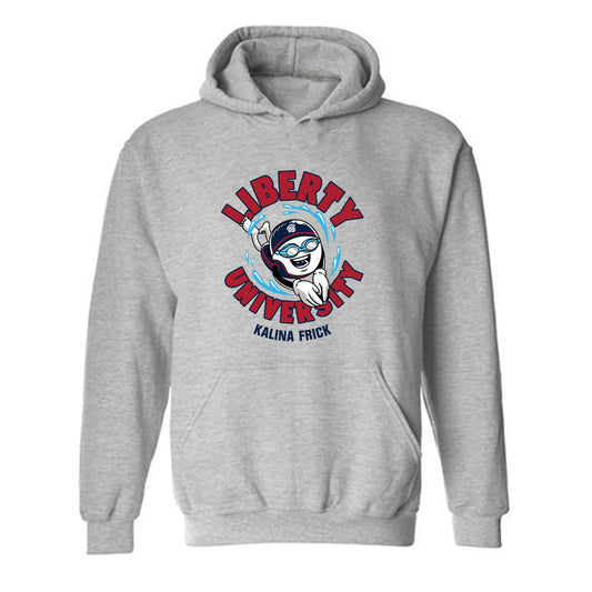 Liberty - NCAA Women's Swimming & Diving : Kalina Frick - Fashion Shersey Hooded Sweatshirt-0