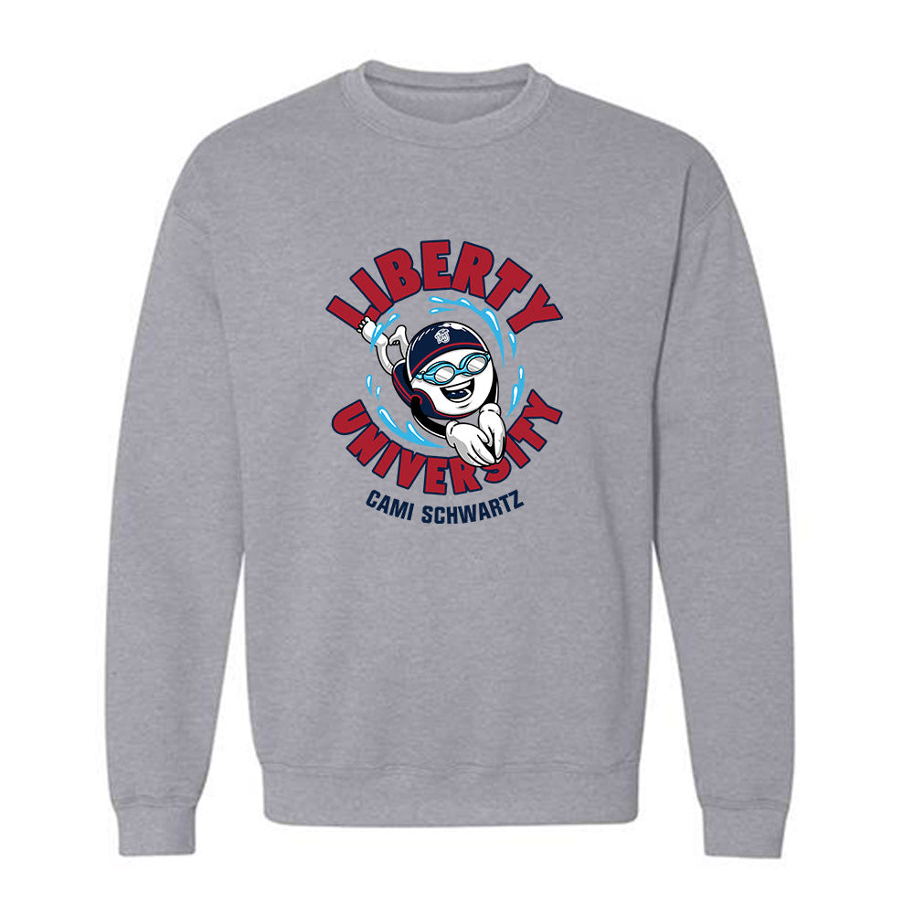 Liberty - NCAA Women's Swimming & Diving : Cami Schwartz - Fashion Shersey Crewneck Sweatshirt-0