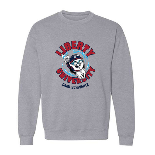 Liberty - NCAA Women's Swimming & Diving : Cami Schwartz - Fashion Shersey Crewneck Sweatshirt-0