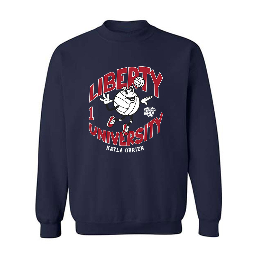Liberty - NCAA Women's Volleyball : Kayla OBrien - Fashion Shersey Crewneck Sweatshirt-0