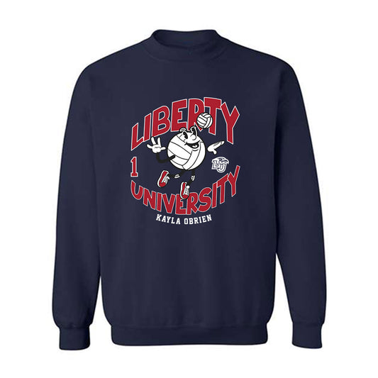 Liberty - NCAA Women's Volleyball : Kayla OBrien - Fashion Shersey Crewneck Sweatshirt-0