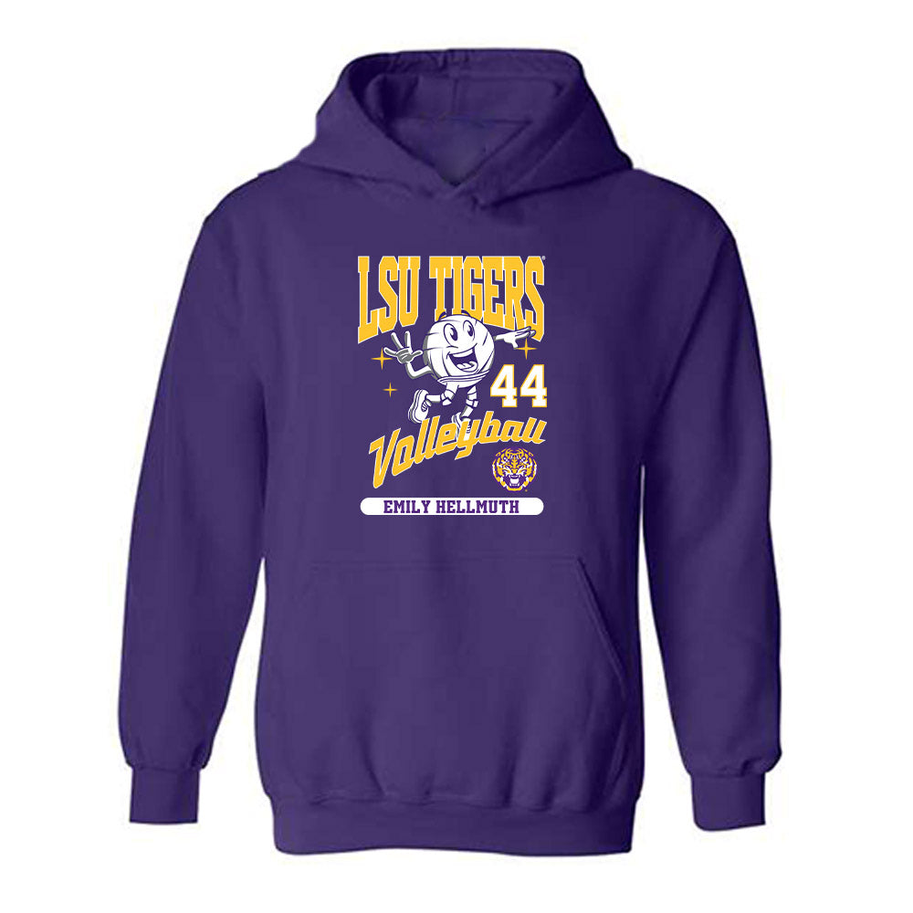 LSU - NCAA Beach Volleyball : Emily Hellmuth - Fashion Shersey Hooded Sweatshirt-0