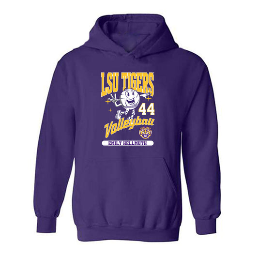 LSU - NCAA Beach Volleyball : Emily Hellmuth - Fashion Shersey Hooded Sweatshirt-0