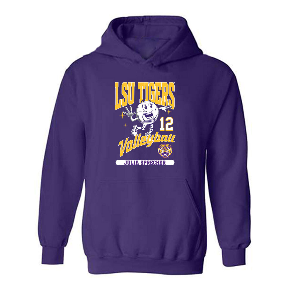 LSU - NCAA Beach Volleyball : Julia Sprecher - Fashion Shersey Hooded Sweatshirt-0