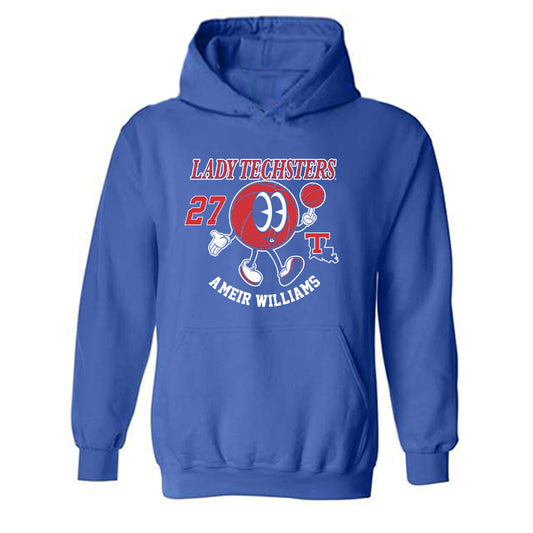 LA Tech - NCAA Men's Basketball : A'Meir Williams - Fashion Shersey Hooded Sweatshirt-0