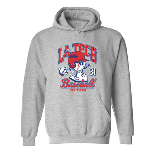 LA Tech - NCAA Baseball : Joey Wittig - Fashion Shersey Hooded Sweatshirt-0