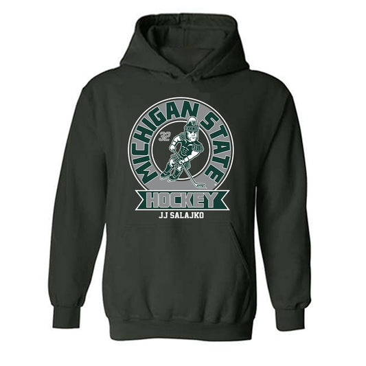 Michigan State - NCAA Men's Ice Hockey : Jj Salajko - Fashion Shersey Hooded Sweatshirt-0
