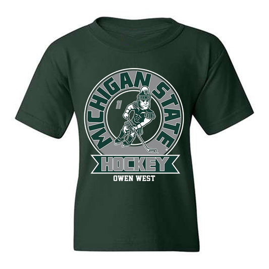 Michigan State - NCAA Men's Ice Hockey : Owen West - Fashion Shersey Youth T-Shirt-0