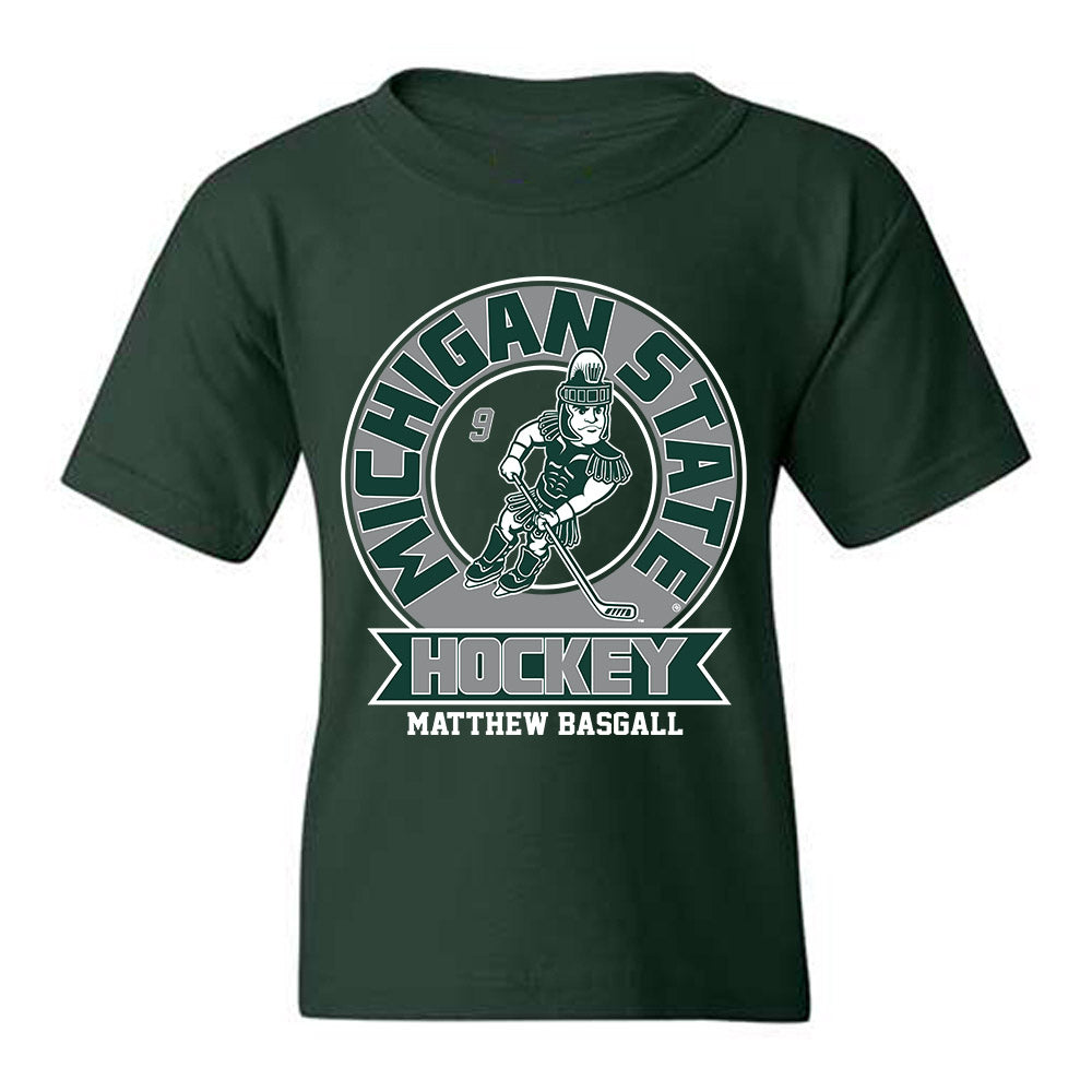 Michigan State - NCAA Men's Ice Hockey : Matthew Basgall - Fashion Shersey Youth T-Shirt-0
